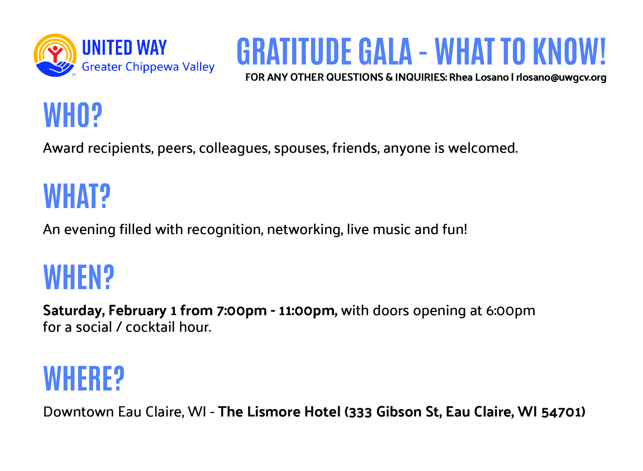 Gratitude Gala FAQ 2025