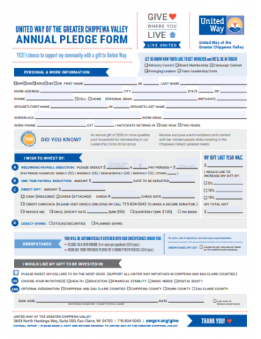 interactive campaign pledge form